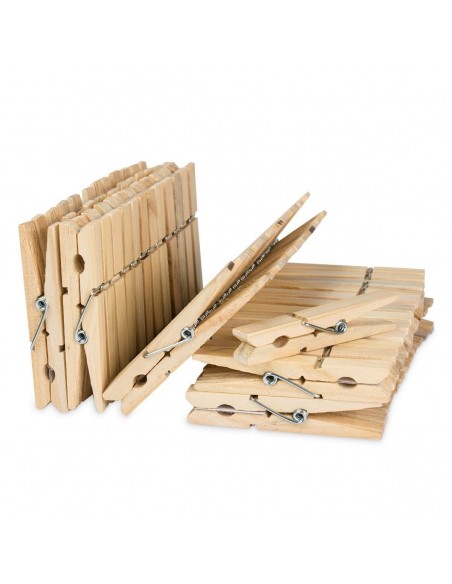 100 Holz-Wäscheklammern Holz-Klammern 7,5cm groß für Wäsche-Ständer & Basteln 